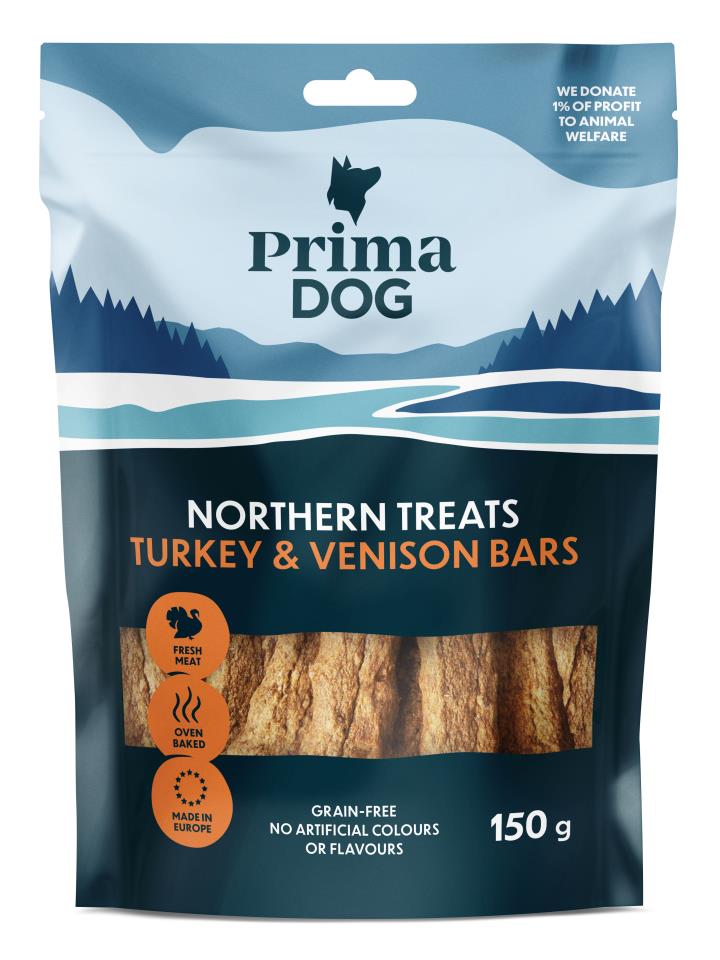 PrimaDog Northern Treats kalkkuna-peuratanko 150 g