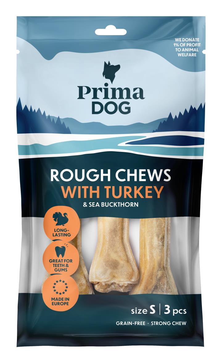 PrimaDog Rough Chews kalkkuna-tyrni S 3 kpl