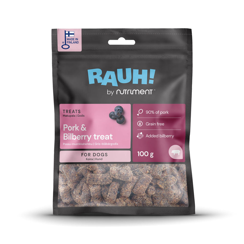 RAUH! Pork-Bilberry Treat 100 g - Possu-mustikkaherkku 100 g