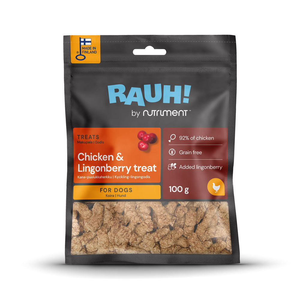 RAUH! Chicken-Lingonberry Treat 100 g - Kana-puolukkaherkku 100 g