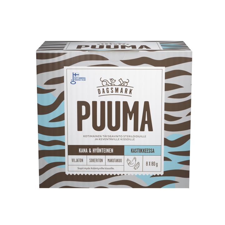 Dagsmark Puuma kana-hyönteinen kastikkeessa kissalle 8 x 80 g