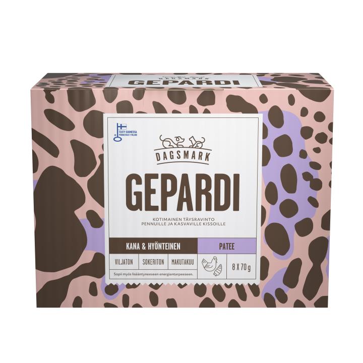Dagsmark Gepardi kana-hyönteinen patee kissanpennulle 8 x 70 g