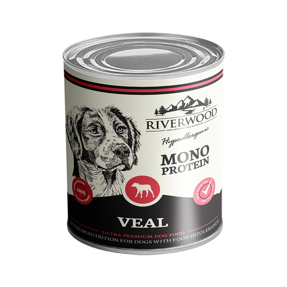 Riverwood Monoprotein Veal säilykepurkki koiralle 6 x 400 g