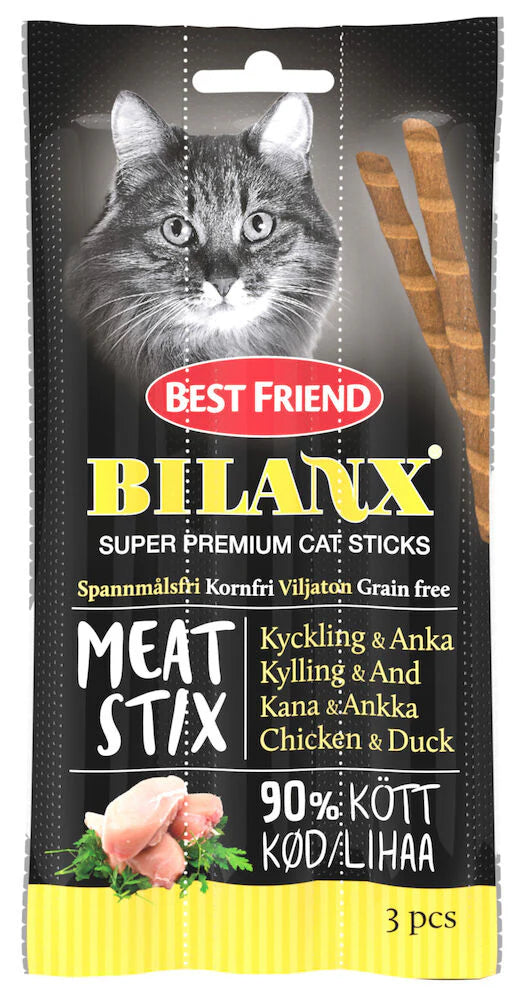 Best Friend Bilanx Stix kana & ankka kissalle 3 kpl 15 g