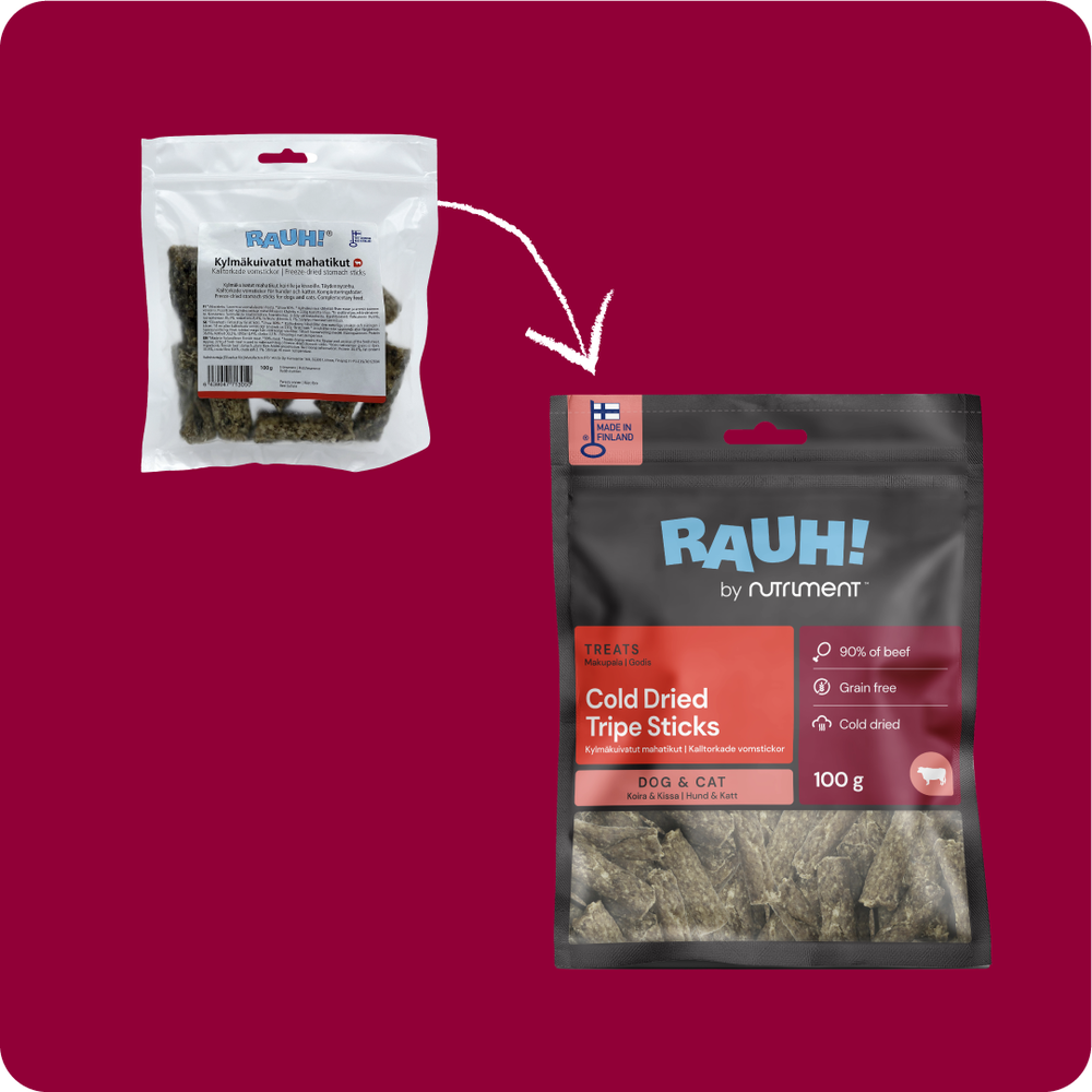RAUH! Cold-dried Tripe Sticks 100 g - Kylmäkuivatut mahatikut 100 g