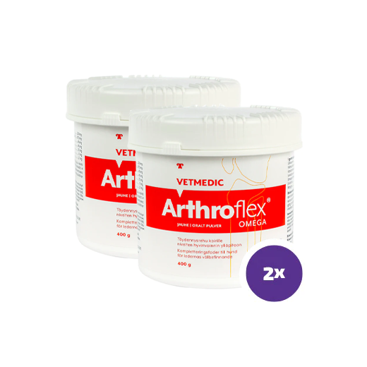 Arthroflex Omega jauhe koiralle 2 x 400 g TUPLAPAKKAUS
