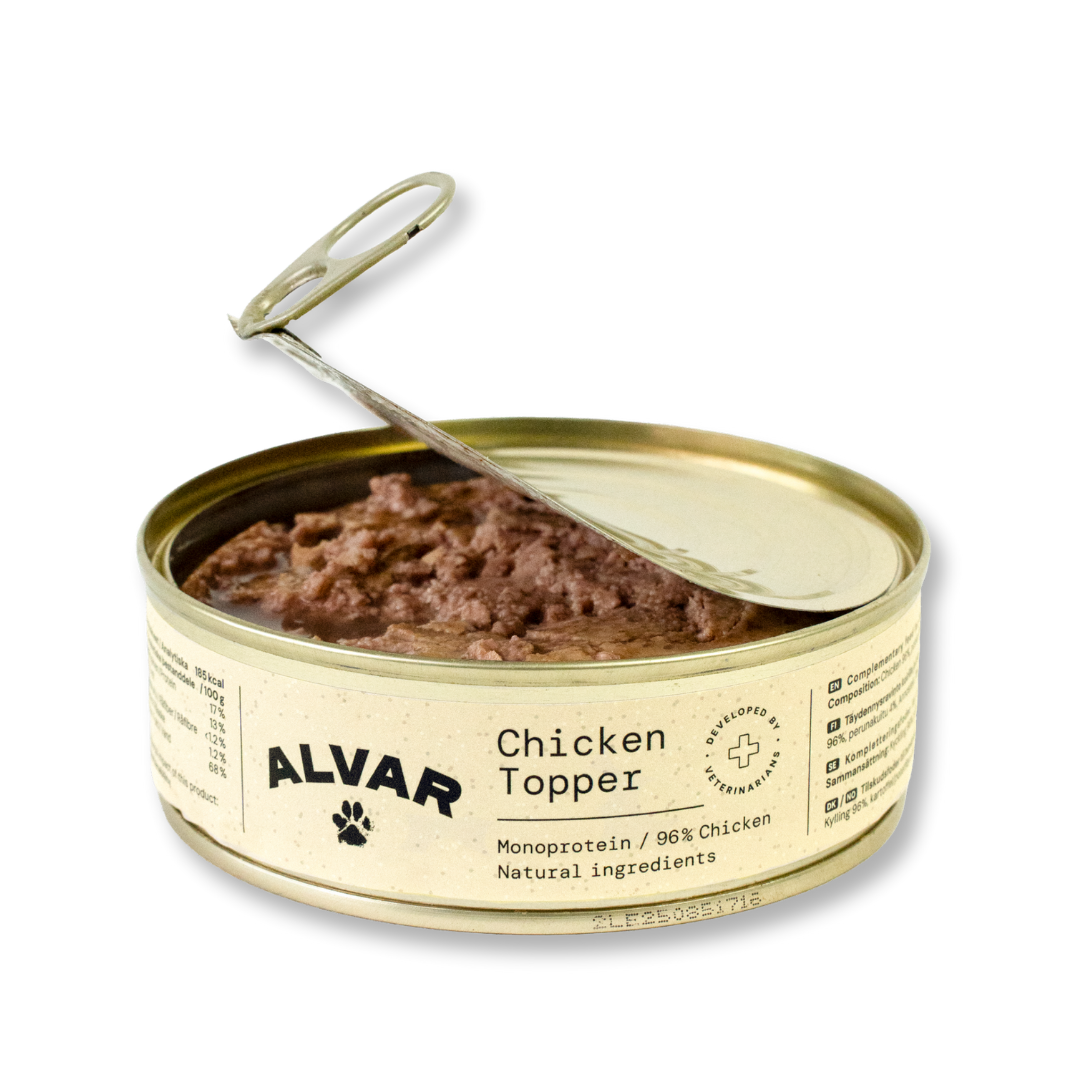 Alvar Pet Chicken Topper 12 x 200 g SÄÄSTÖPAKKAUS