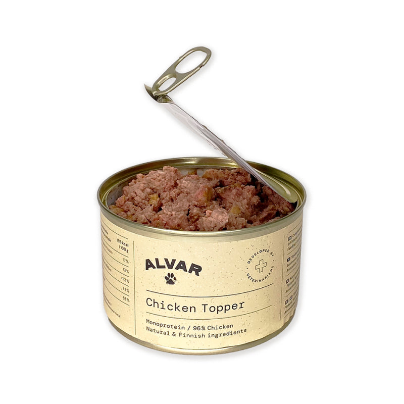 Alvar Pet Chicken Topper 6 x 400 g SÄÄSTÖPAKKAUS