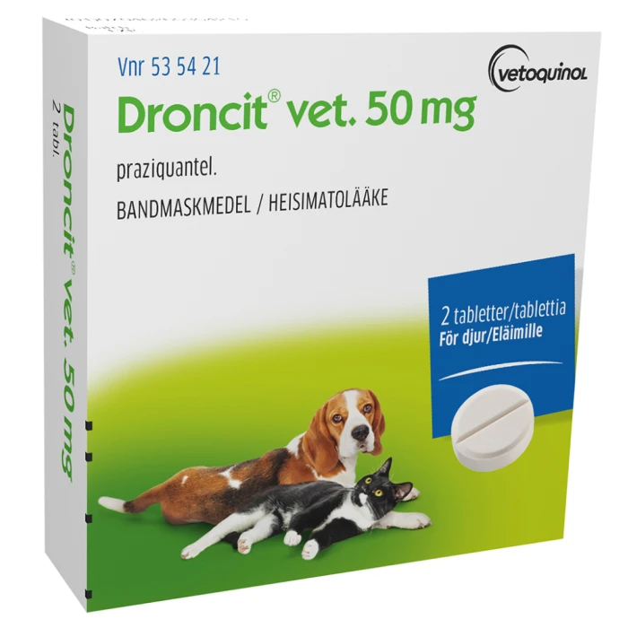 Droncit vet 50 mg 2 fol tabletti