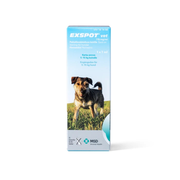 Exspot Vet 715 mg/ml 1 ml paikallisvaleluliuos kerta-annos 5-15 kg koirille