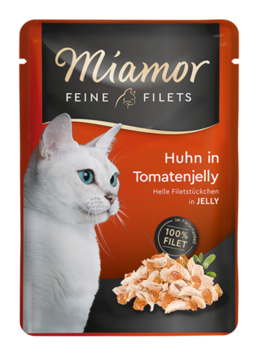 Miamor Feine Filets in Jelly kana & tomaatti kissalle 100 g MAISTELUPAKKAUS