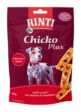 Rinti Chicko Plus kana, banaani & karpalo koiralle 80 g PÄIVÄYSTARJOUS