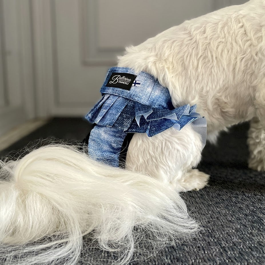 FinNero Ballerina juoksuhousut denim sininen S