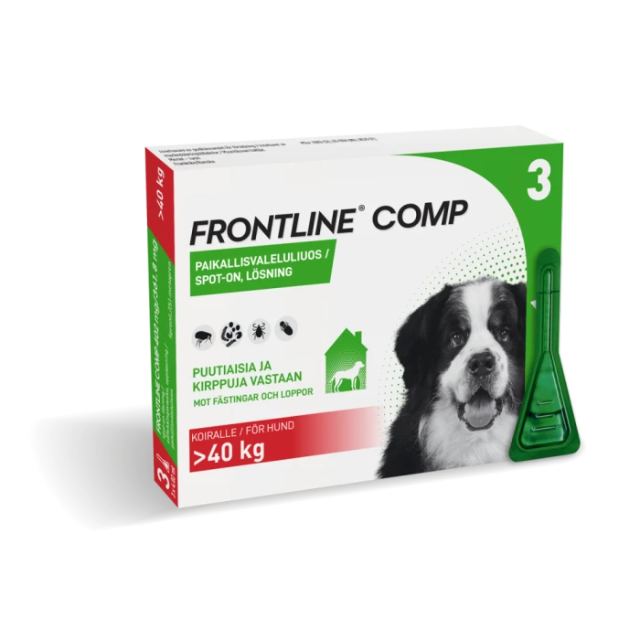 Frontline Comp 402 mg / 361.8 mg 3 x 4.02 ml paikallisvaleluliuos yli 40 kg koirille