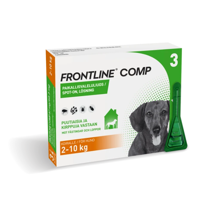 Frontline Comp 67 mg / 60.3 mg 3 x 0.67 ml paikallisvaleluliuos 2-10 kg koirille