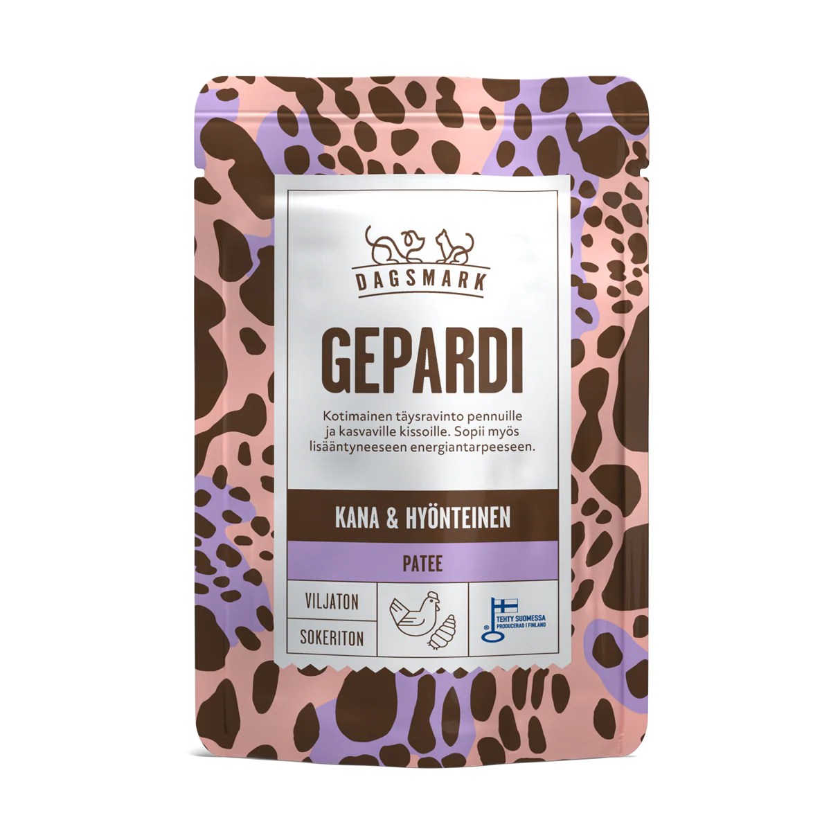 Dagsmark Gepardi kana-hyönteinen patee kissanpennulle 20 x 70 g SÄÄSTÖPAKKAUS