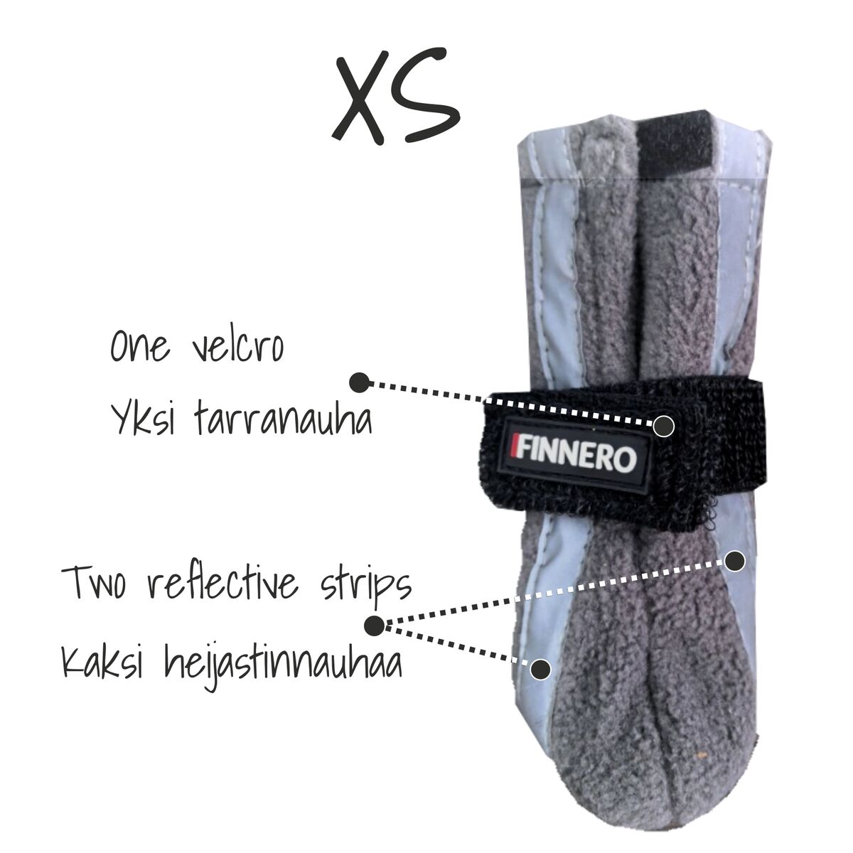 HALLA-heijastavat fleecetossut harmaat 4 kpl pakkaus XS