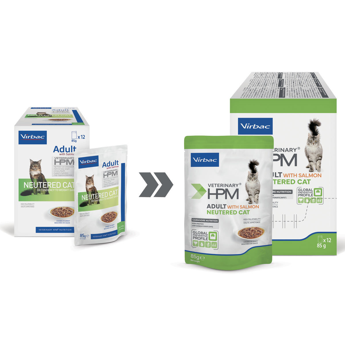 Virbac Adult Neutered with salmon kissalle 12 x 85 g