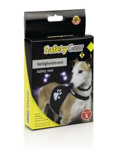 Heijastava liivi tassukuviolla musta S