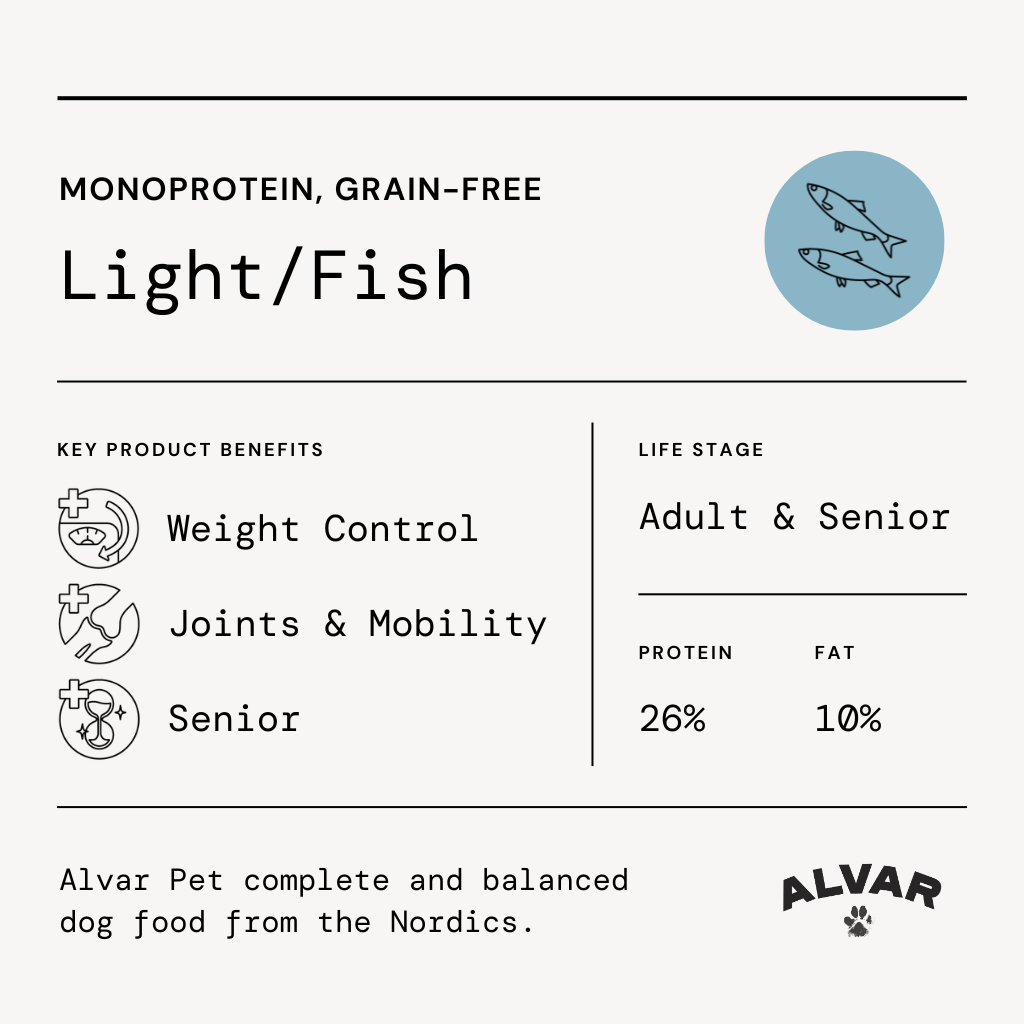 Alvar Pet Light/Fish koiran kuivaruoka