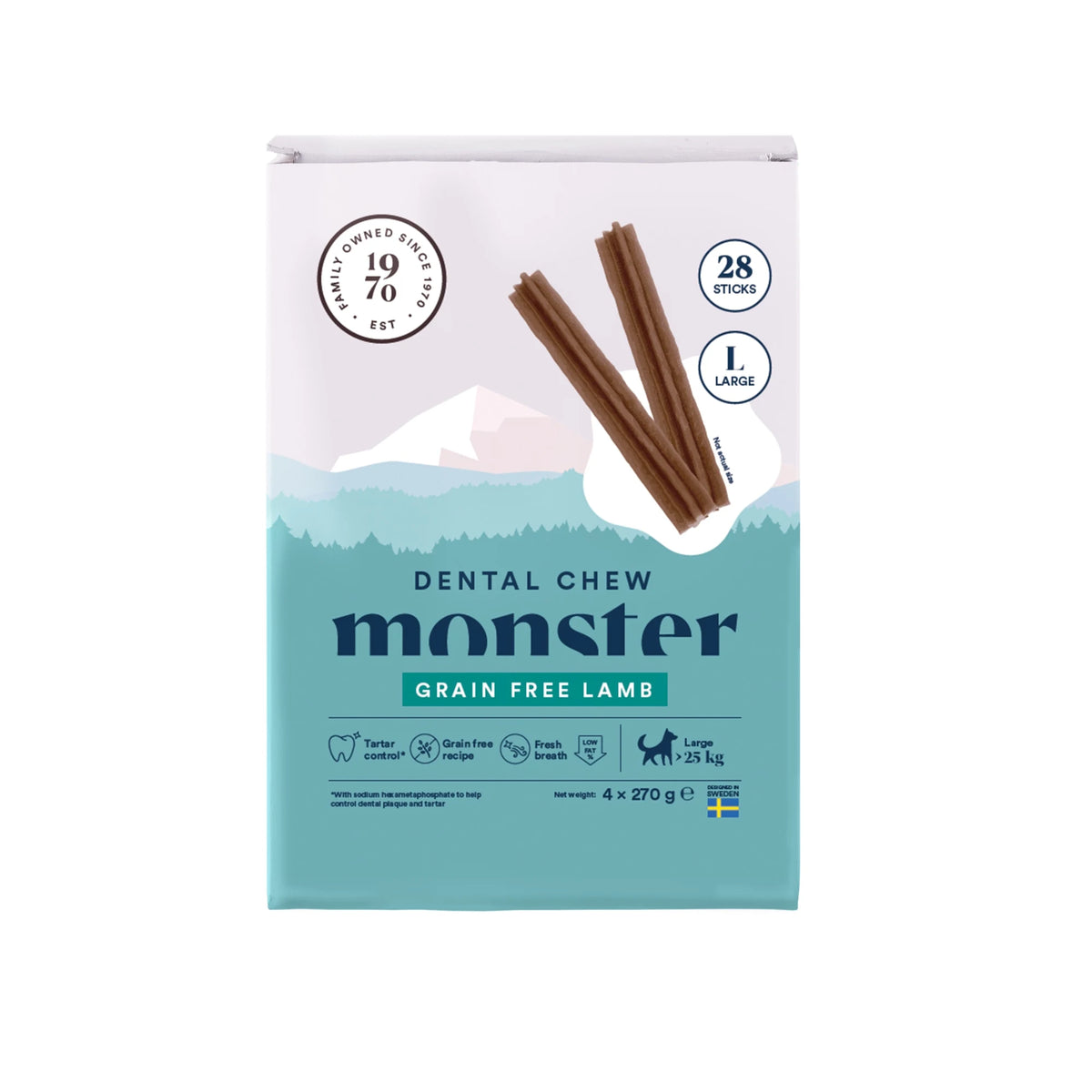 Monster Dental Chew Grain Free Lamb purutikku L koiralle 28 kpl