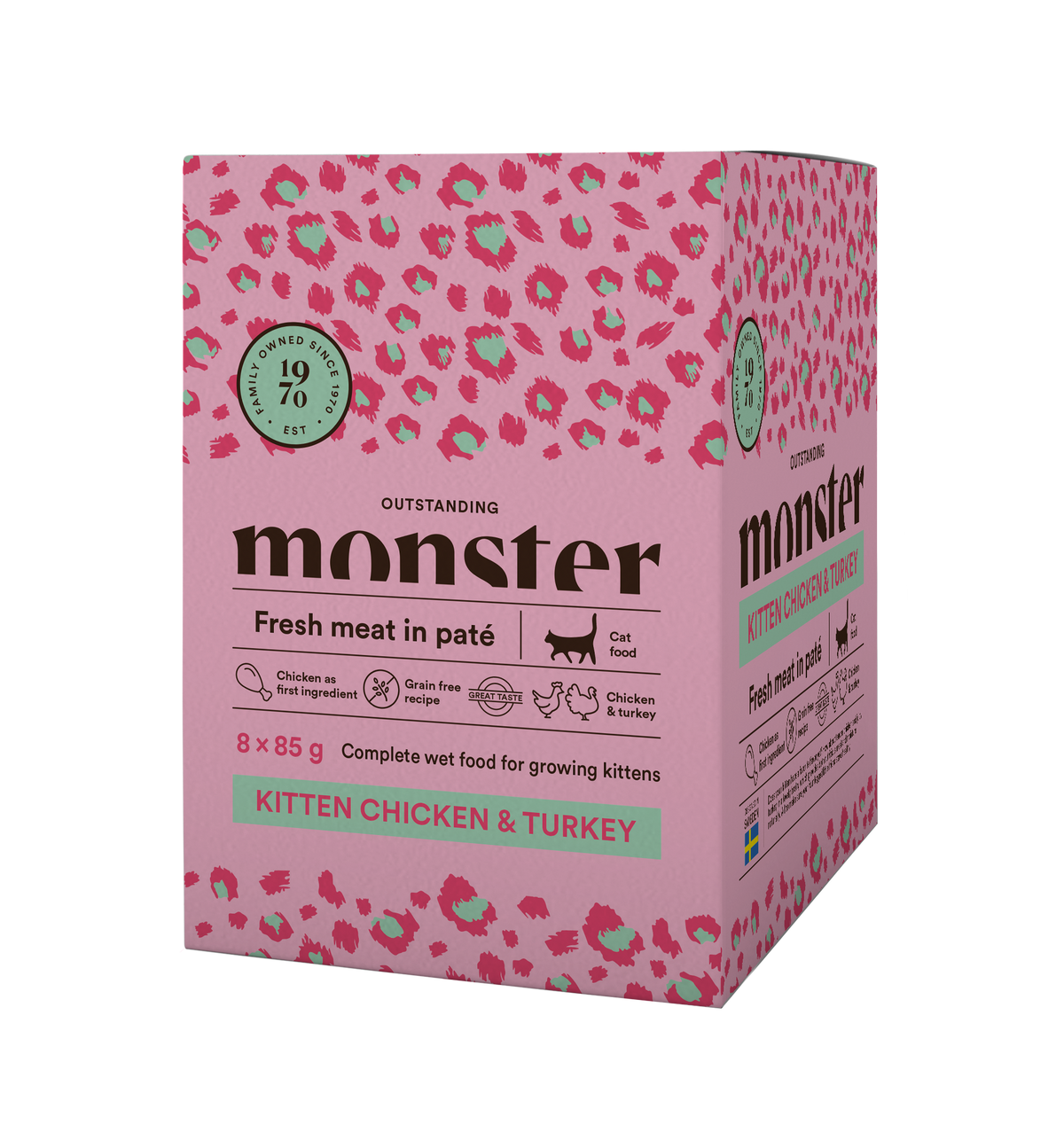 Monster Cat Pouches Kitten Chicken-Turkey kissalle 8 x 85 g