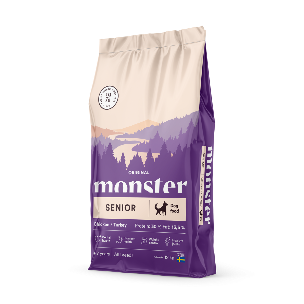 Monster Dog Original Senior Chicken-Turkey koiralle 12 kg