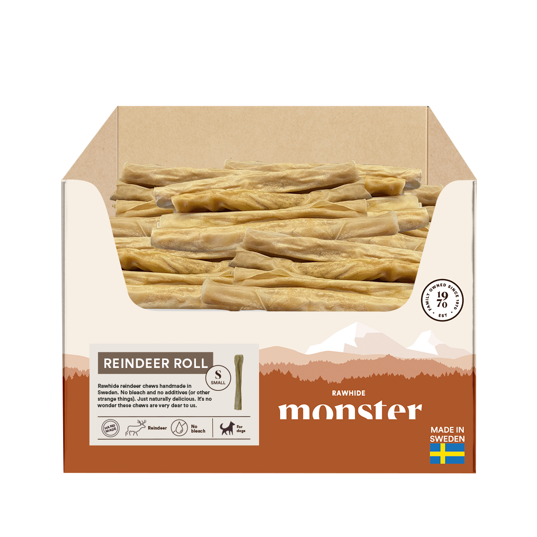 Monster Rawhide Reindeer Small Roll 100 kpl SÄÄSTÖPAKKAUS