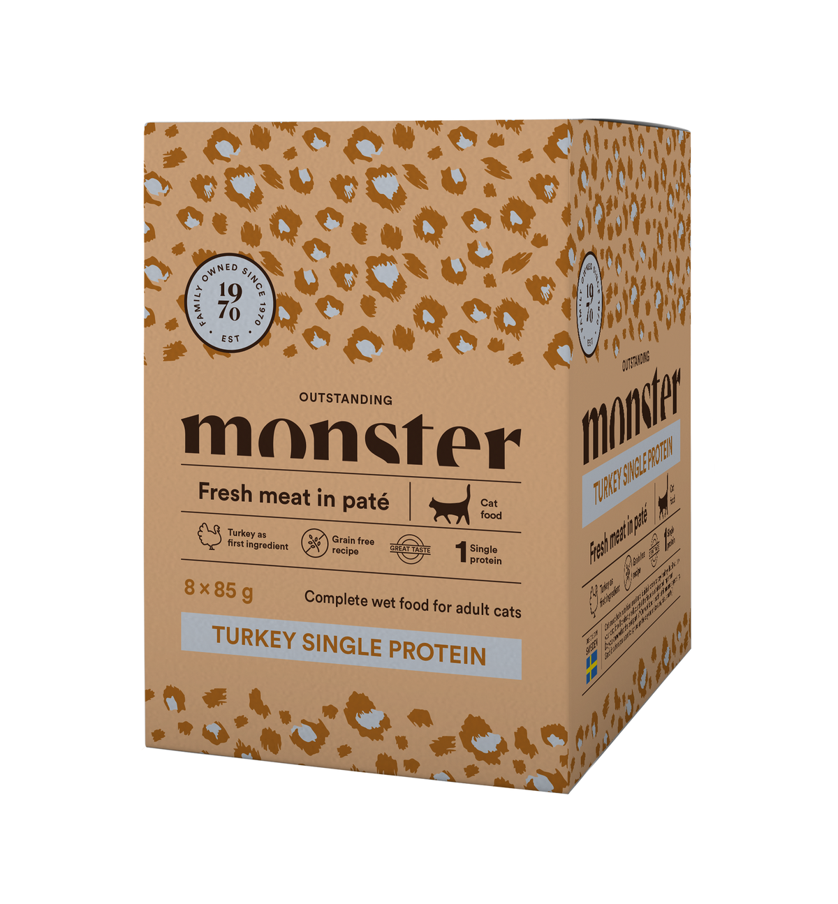 Monster Cat Pouches Adult Turkey kissalle 8 x 85 g