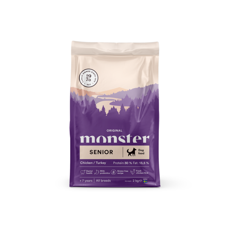 Monster Dog Original Senior Chicken-Turkey koiralle 2 kg