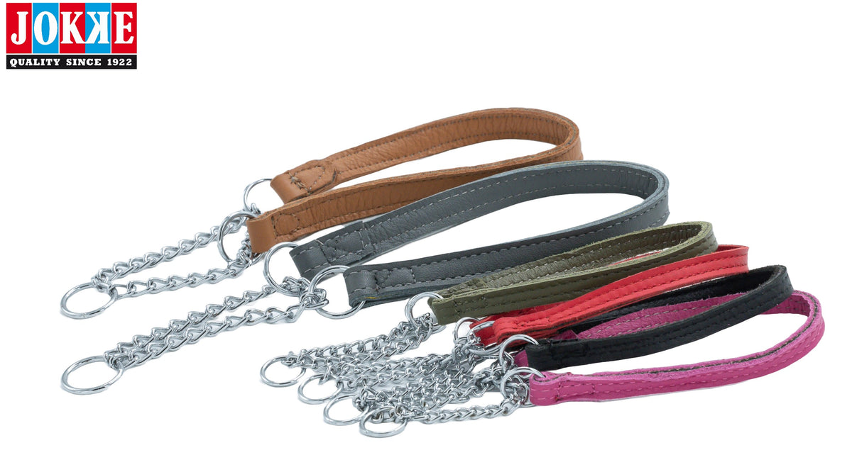 Jokke Narvik - Ruskea Nahkapanta Ketjulla 30 - 38 cm x 10 mm