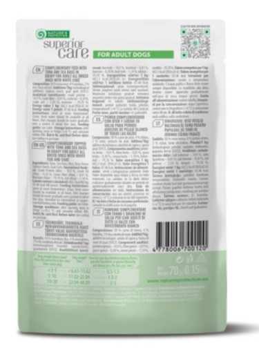 Nature's Protection Superior Care White Adult All Breed Tonnikala & Meriahven koiralle 24 x 70g