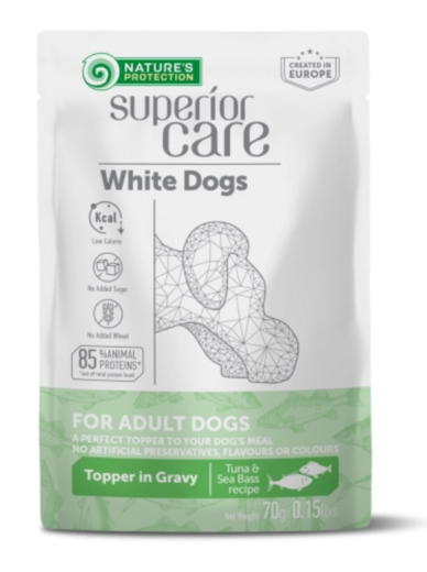 Nature's Protection Superior Care White Adult All Breed Tonnikala & Meriahven koiralle 24 x 70g