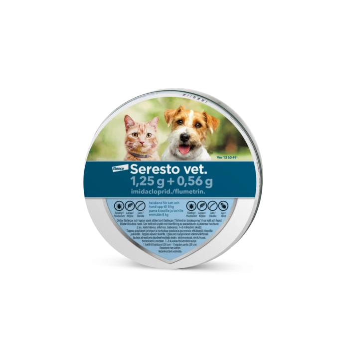 Seresto vet. 1.25 g + 0.56 g x 1 panta alle 8 kg kissoille ja koirille