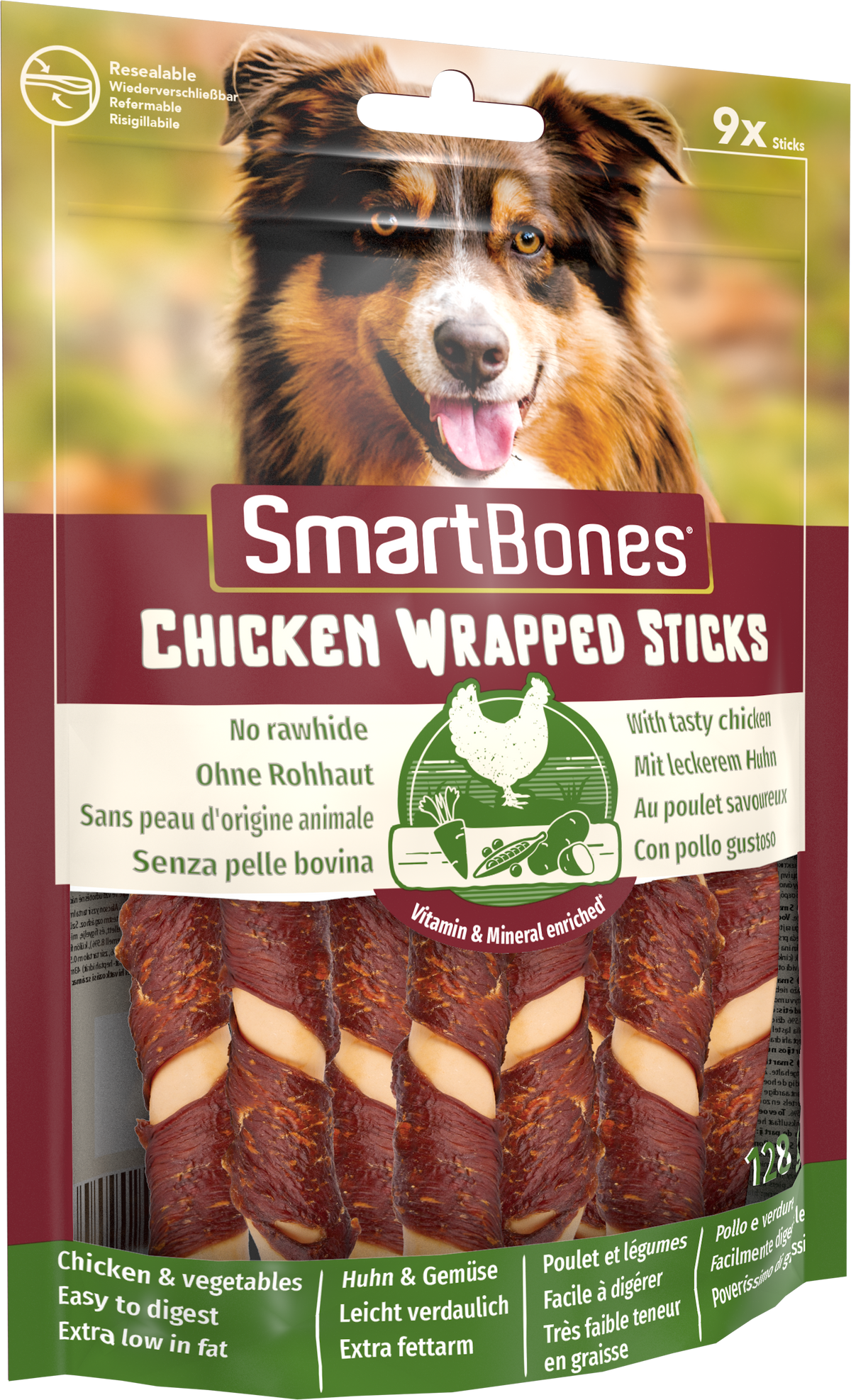 SmartBones Chicken Wrapped Mini Sticks 9 kpl 112 g