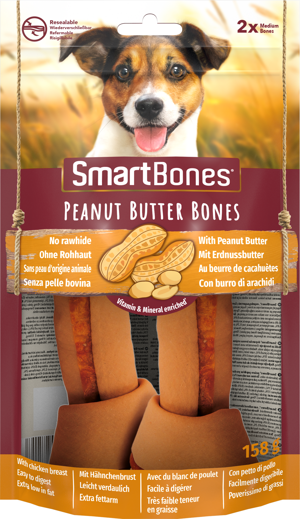 SmartBones Peanut Butter Medium 2 kpl 158 g