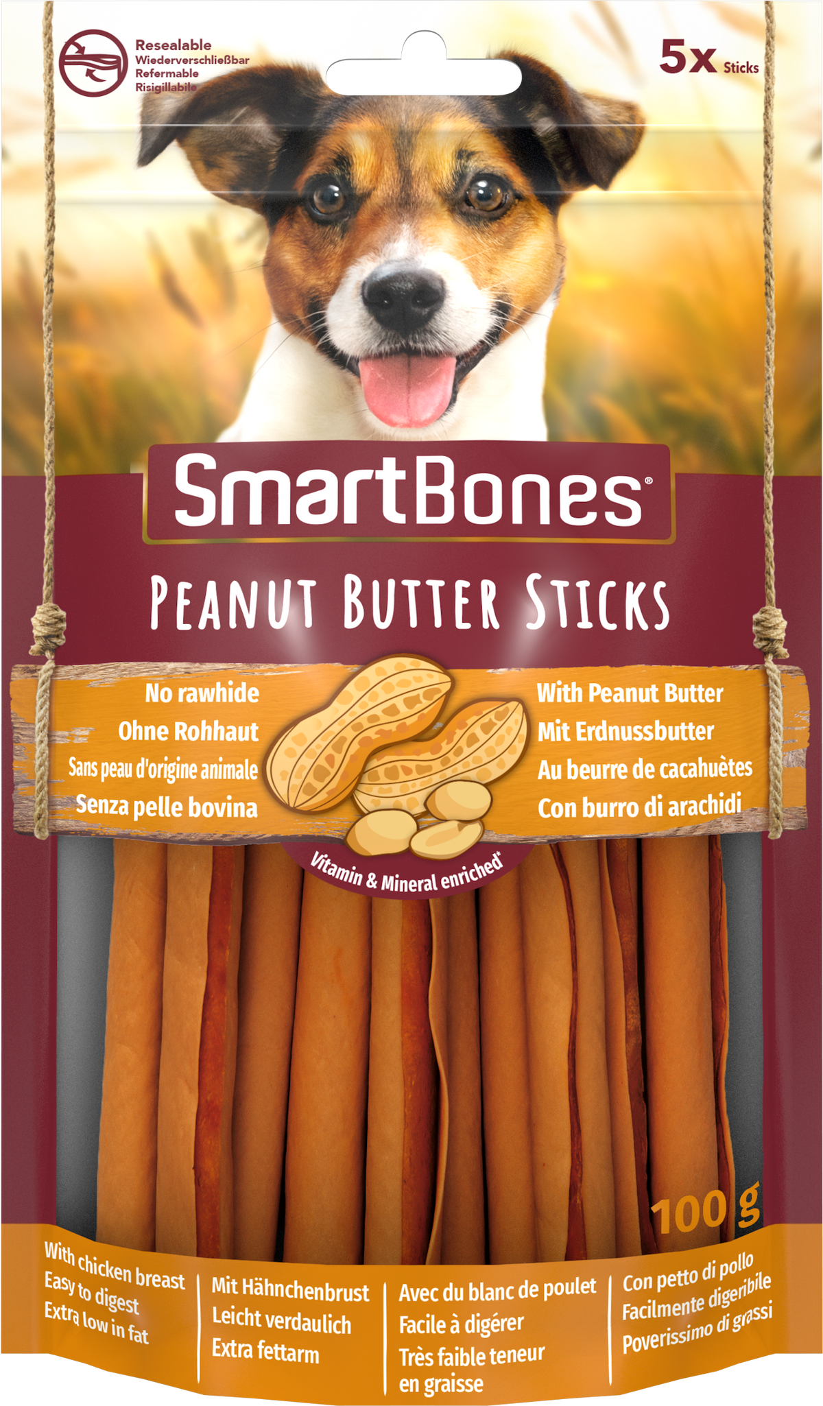 SmartBones Peanut Butter Sticks 5 kpl 100 g