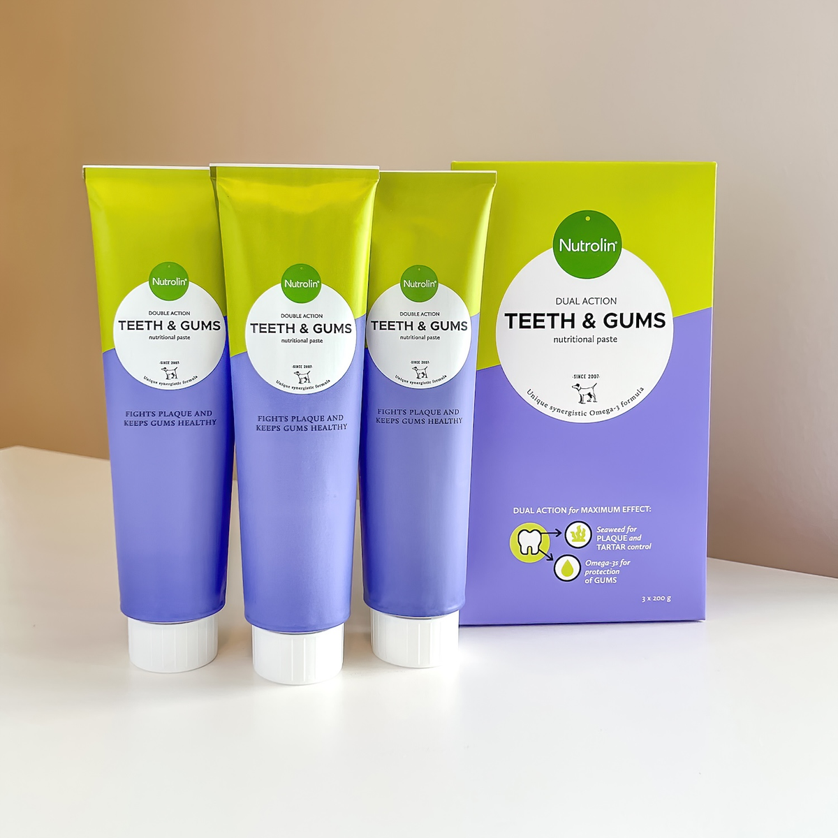 Nutrolin Teeth & Gums omegatahna 3 x 200 g SÄÄSTÖPAKKAUS