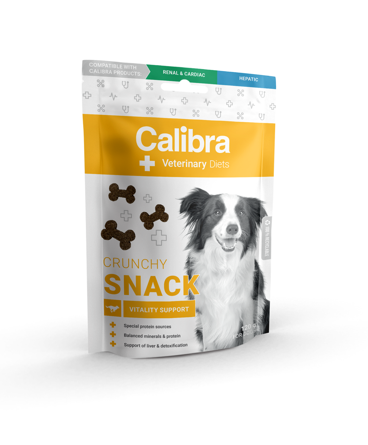 Calibra Veterinary Diet Crunchy Snack Vitality Support makupala koiralle 7 x 120 g SÄÄSTÖPAKKAUS