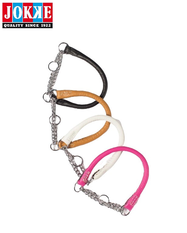 Jokke Wasa - Puolikiristävä ruskea nahkapanta 25 - 33 cm x 7,5 mm