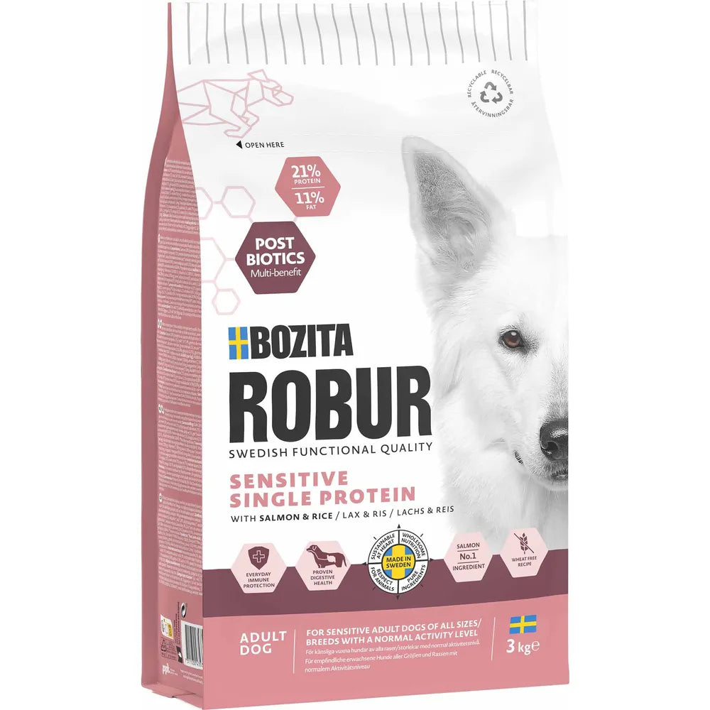 Bozita Robur adult sensitive single protein salmon koirille 3 kg