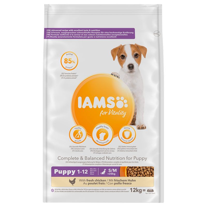 Iams Canine Puppy Small & Medium Dry 12 kg