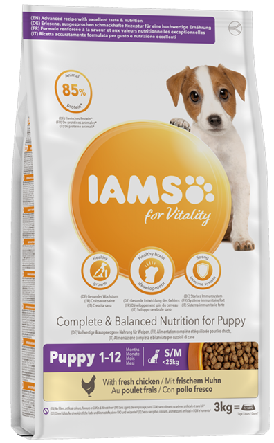 Iams Canine Puppy Small & Medium Dry 3 kg