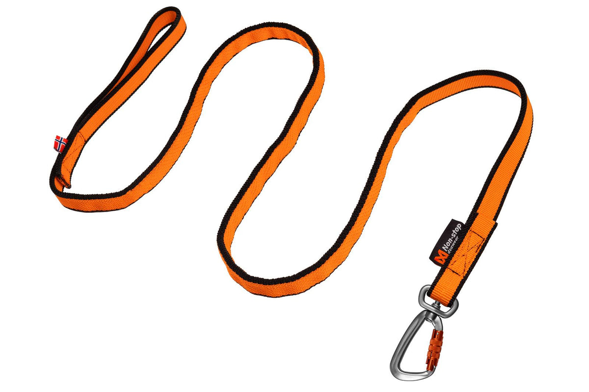 Non-stop Bungee leash musta/oranssi 2.0m/23mm