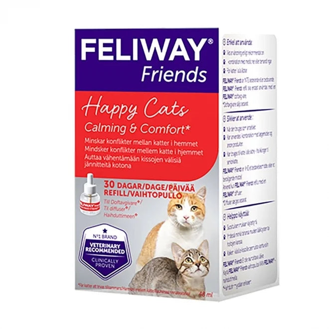 Feliway Friends feromoniliuos vaihtopullo kissalle 48 ml
