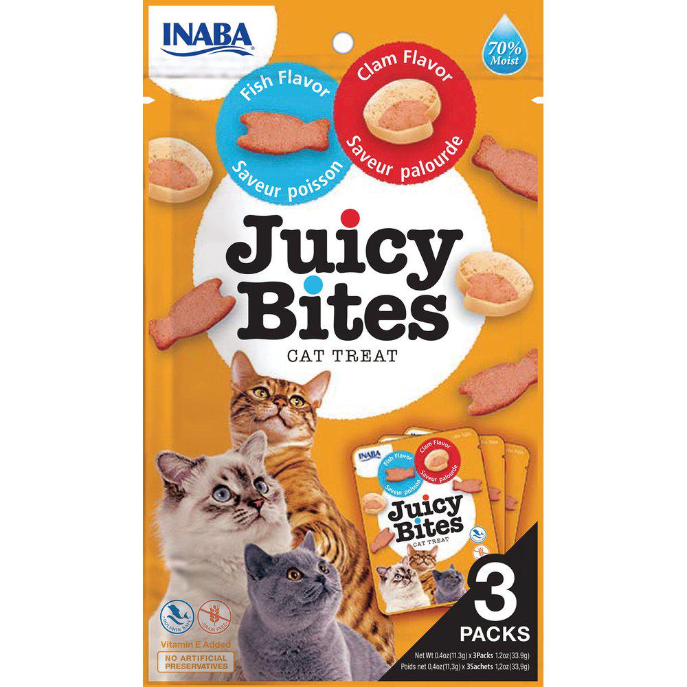 Juicy Bites kala & simpukka makupala kissalle 3 x 11,3 g