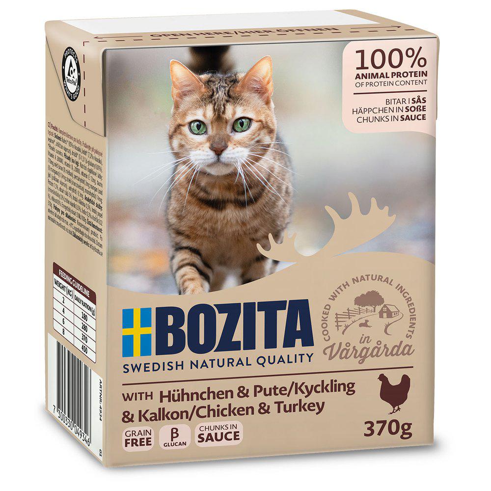 Bozita kanaa ja kalkkunaa kastikkeessa kissalle 6 x 370 g