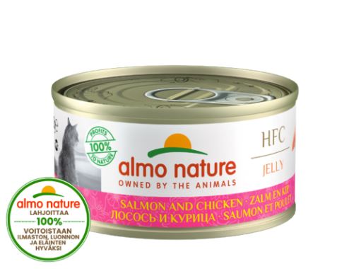 Almo Nature HFC Jelly Lohi ja Kana 24 x 70 g