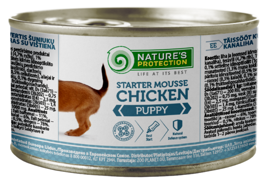 Nature's Protection Starter Mousse Puppy kana purkki koiralle 200 g