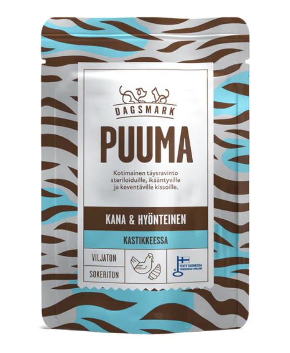Dagsmark Puuma kana-hyönteinen kastikkeessa kissalle 8 x 80 g